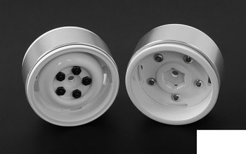 1.9" Landies Alloy Beadlock Wheels WHITE Landy Land Rover 5 lug RC4WD Z-W0075