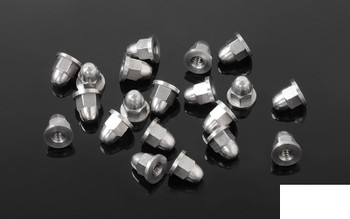 M2 Flanged Acorn Nuts SILVER Z-S1725 RC4WD x20 Stainless Steel 1.55 Lug nuts