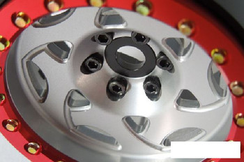 SSD 2.2" Champion Beadlock Wheels (Silver/Red) SSD00345 TRX-4 TRX4 Traxxes SSDRC