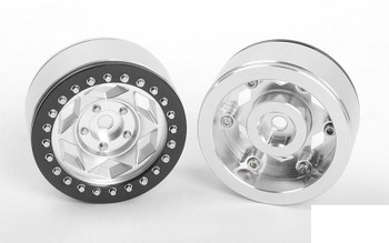 CLEARANCE 30% DISCOUNT RC4WD Rogue 1.9" Beadlock Wheels Z-W0314 RC4WD Star Silver Black Ring Hex mount