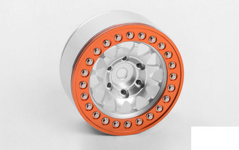 Rock Tamer 1.9" Beadlock Wheels Z-W0321 RC4WD 12 Spoke Silver Orange ring wheel