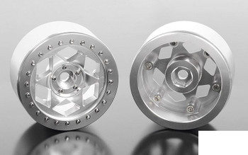 RC4WD Rogue 2.2 Beadlock Wheels Z-W0316 SILVER Star 6 spoke RR10 TRX-4