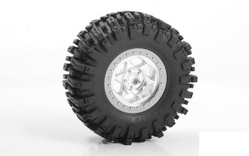 RC4WD Rogue 2.2 Beadlock Wheels Z-W0316 SILVER Star 6 spoke RR10 TRX-4