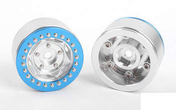 CLEARANCE 30% DISCOUNT RC4WD Rogue 1.55" Beadlock Wheels Z-W0317 SILVER Blue Beadlock
