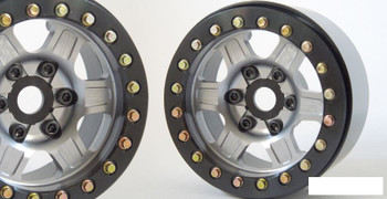 SSD 1.9" Challenger Beadlock Wheels GREY SSD00389 scale 6 spoke Black Beadlock