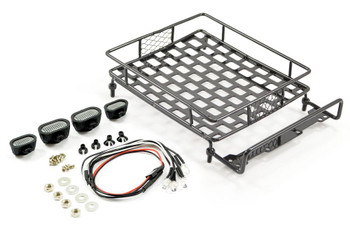 Fastrax Black Aluminium Luggage Rack w/ LED Lamps L165 X W112mm FAST2300BK