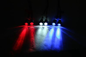 Fastrax RED Headlights (pr) FAST199R 5mm LED tale light x2 8mm mount Easy power