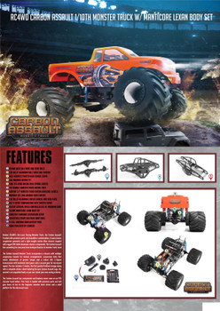 RC4WD Carbon Assault 1/10th Monster Truck w/ Manticore Lexan Body Set Z-RTR0041