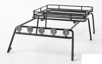 CLEARANCE 30% DISCOUNT Metal Roof Rack for Axial SCX10 Wrangler w/ Roof Rack Lights VVV-C0262 RC4WD