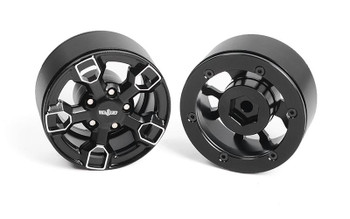 CLEARANCE 30% DISCOUNT OEM JK Internal Beadlock 1.9" Wheels Z-W0336 RC4WD BLACK 5 spoke inc Hubs