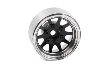 OEM 6-Lug Stamped Steel 1.55" Beadlock Wheels BLACK & CHROME Z-W0337 RC4WD