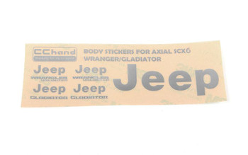 CLEARANCE 30% DISCOUNT Metal Logo Decal Sheet for Axial 1/6 SCX6 Jeep Wrangler (Silver) VVV-C1211 RC4WD