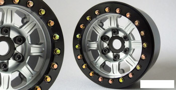 SSD 1.9" Warrior Beadlock Wheels SILVER SSD00427 8 multi spoke 12mm Hex TRX-4