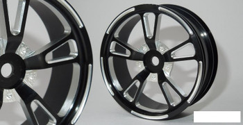 SSD V Spoke Front 2.2" Drag Racing Wheels BLACK SSD00450 Once piece 12mm Hex