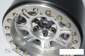 SSD 2.2" Bouncer Beadlock Wheels SILVER SSD00456 8 spoke 6 lug 12mm Hex