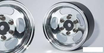 SSD 1.55" Steel Slot Wheels CHROME SSD00475 V2 Hubs 12mm Hex Beadlock