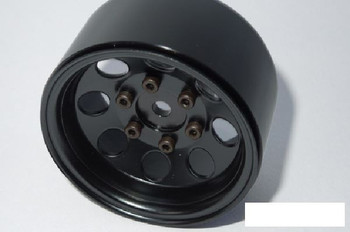 SSD 1.55" Steel 8 Hole Wheels BLACK SSD00484 V2 Hubs 12mm Hex Beadlock