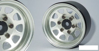 SSD 1.55" Steel D Hole Wheels SILVER SSD00486 V2 Hubs 12mm Hex Beadlock