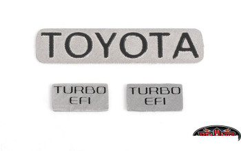 RC4WD 1987 Toyota Xtra Cab Metal Emblems Z-S2040 Stainless Turbo EFI Badge