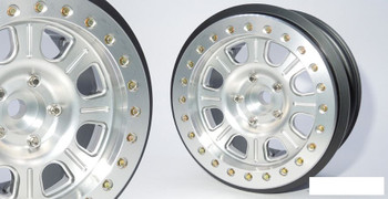 SSD 2.9" Bouncer Beadlock Wheels SILVER SSD00507 17mm Hex fits Axial SCX6 SCX 6