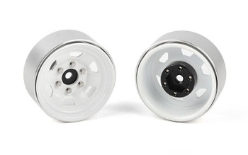 Stamped Steel 1.7" Beadlock SR5 Wheels (White/Black) Z-W0066 RC4WD + Hubs & tool