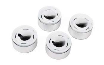 Analog 1.9" Aluminum CAP Wheels WHITE VVV-C1306 RC4WD Polished hub retro