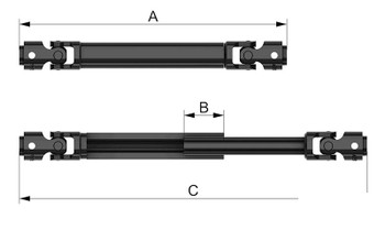Scale Steel Punisher Shaft V2 100 130mm 3.94 5.12" Z-S1087 RC4WD TF2 TRX-4