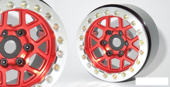 SSD 1.9" Boxer Beadlock Wheels (Red) SSD00538 6 bolt mount 12mm Hex scale wheel