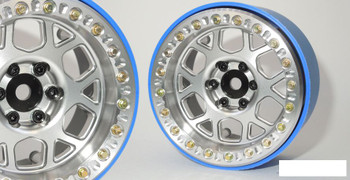 SSD 2.2" Boxer PL Beadlock Wheels SILVER SSD00569 Axial Ryft Losi Rey ProLine