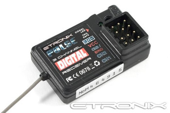 Etronix Pulse GFSK 2 / 3Ch 2.4Ghz Receiver (for ET1060) ET1095 RX 3 or 3 channel