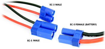 Etronix Male EC3 ESC To Female XT-60 One-Piece Adaptor Plug ET0850EX EC-3 XT60