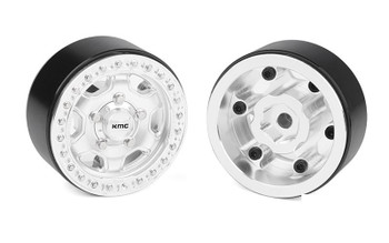 RC4WD KMC 1.7" 12mm Hex Beadlock Wheels Z-W0011 SILVER 5 Spoke inc HUBS 10th