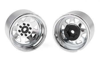 RC4WD 8 Lug Deep Dish Wagon 1.9" Steel Stamped Beadlock Wheels CHROME Z-W0079