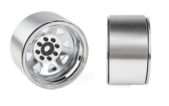 RC4WD 8 Lug Deep Dish Wagon 1.9" Steel Stamped Beadlock Wheels CHROME Z-W0079