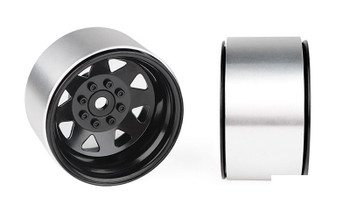 RC4WD 8 Lug Deep Dish Wagon 1.9" Steel Stamped Beadlock Wheels BLACK Z-W0084