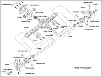FTX Kanyon Mighty Thunder Long CVD (1Pc) FTX8400 front axle internal drive shaft