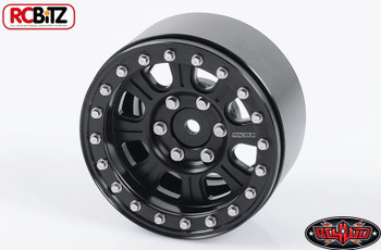 RaceLine Monster 1.9" Beadlock Wheels BLACK 12mm hex scale Hardware RC4WD Z-W0185