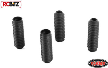 Super Scale Shock Boots BLACK 4 Rubber Absorber Covers Stops Shaft Wear Z-S0981