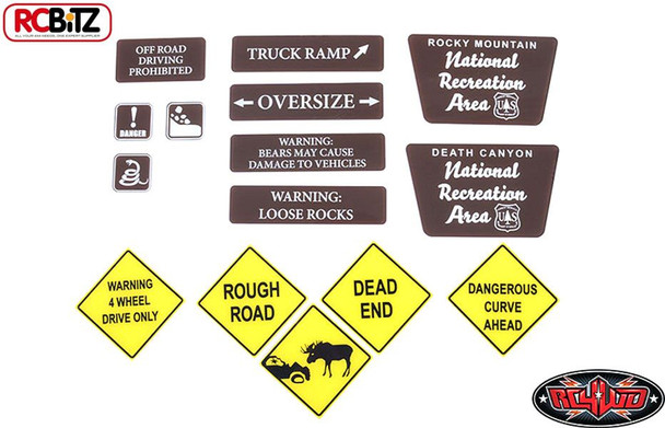 CLEARANCE 30% DISCOUNT RC4WD Tough Terrain Scale Signs great for making course Z-L0064 DETAILED Plastic