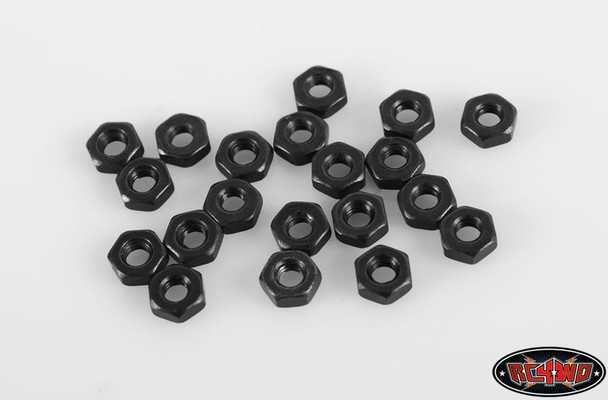 RC4WD Regular M2.5 Nuts 20 BLACK used on Wagon Wheels Z-S0303