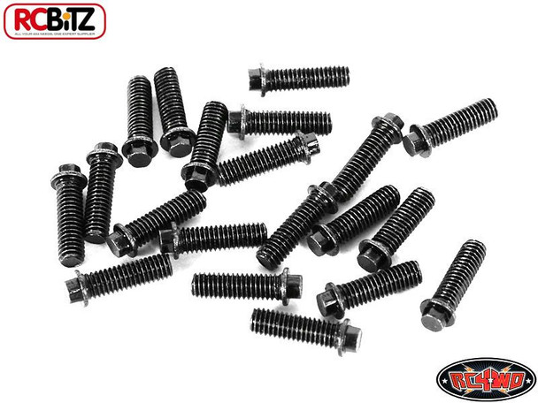 RC4WD Miniature Scale Hex Bolts 20 (M3 x 10mm) BLACK Z-S0692 Bolt Scaler Detail