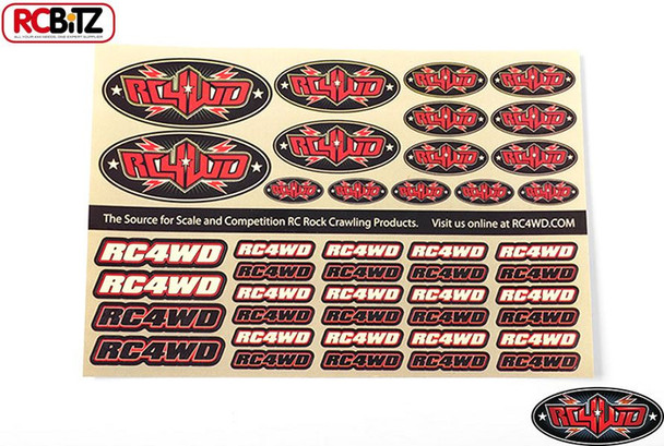 RC4WD Medium Decal Sheet Logo Emblem Sign Sticker Pre Cut Z-S1272 rc4wd.com