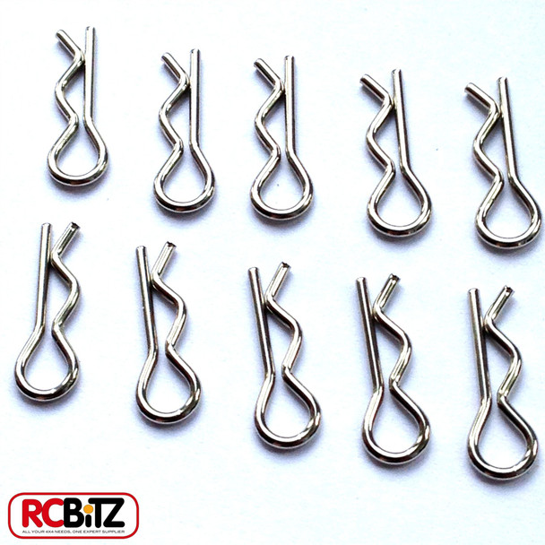 CLEARANCE 30% DISCOUNT Silver Steel Body Clips x 10 1.21mm RC4WD Z-B0016 Pins R-Clips Cruiser TF2 Medium