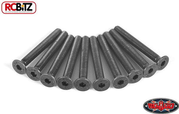 Steel Flat Head Socket Cap Screw M3 x 25mm (10) RC4WD Black Z-S1267 Countersunk