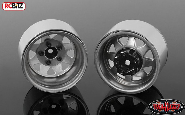 5 Lug Deep Dish Wagon 1.9" Steel Stamped Beadlock Wheels PLAIN RC4WD Z-W0244 Silver Grey