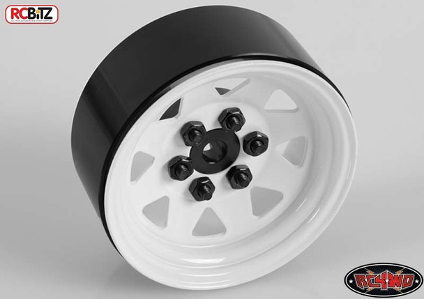6 Lug Wagon 1.9 scale Steel Beadlock Wheel WHITE Pin Mount x1 RC4WD Z-Q0024