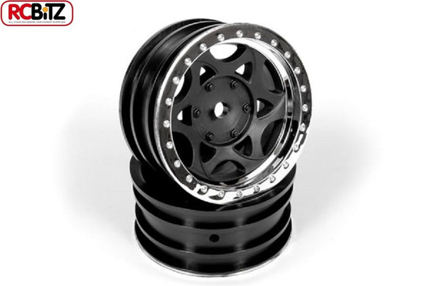 Axial 1.9 Walker Evans Wheels Chrome Black 2 AX08140 GLUE ON Plastic SCX10