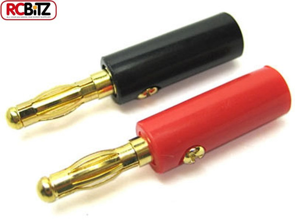 4.0mm GOLD Connector RED & BLACK Bannana Bullet Plugs ET0600 RC 4mm