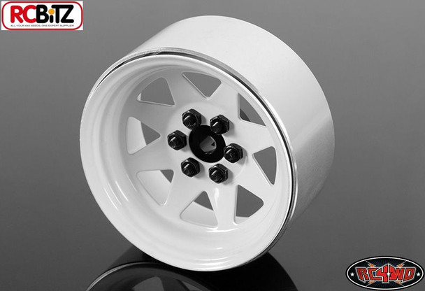 RC4WD 6 Lug Wagon 2.2" Steel Stamped Beadlock Wheels WHITE Pin Mounting Z-W0146