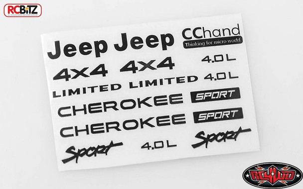 Metal Backed Emblem Badge Logo Decal Axial SCX10 2 II XJ BLACK RC4WD VVV-C0264